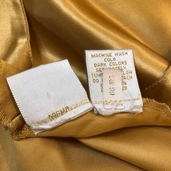 Gold Black Satin Silky Gilligan O’Malley Gown - Picture 6 of 14